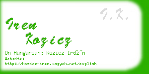iren kozicz business card